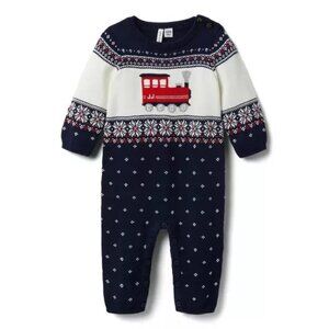 Janie and Jack Baby Train Fair Isle Sweater 1-Piece